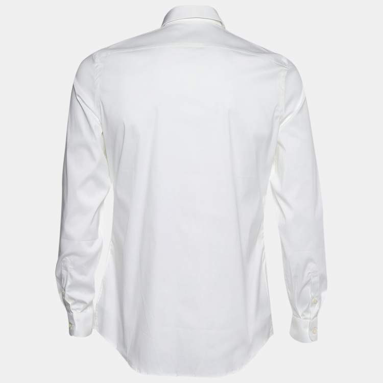 Pre Owned Prada White Cotton Long Sleeve Shirt S
