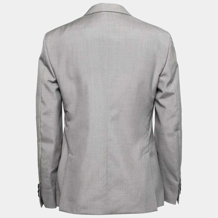 Pre Owned Prada Grey Mohair & Silk Single Breasted Blazer XL