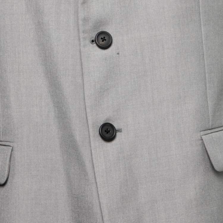 Pre Owned Prada Grey Mohair & Silk Single Breasted Blazer XL