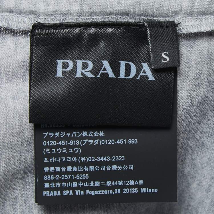 Pre Owned Prada Grey Cotton Crewneck T-Shirt S