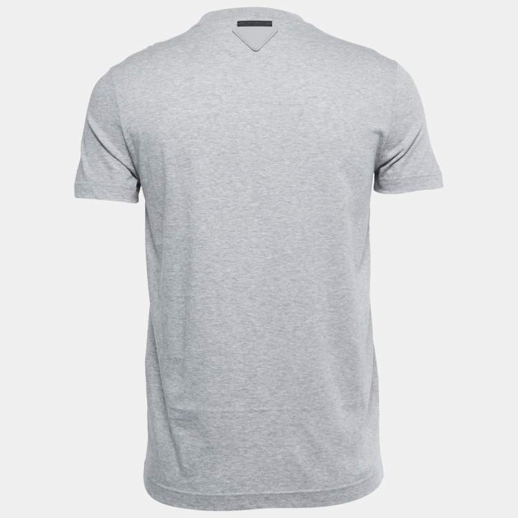 Pre Owned Prada Grey Cotton Crewneck T-Shirt S