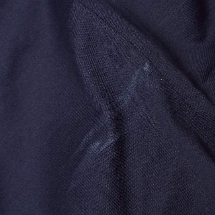 Pre Owned Prada Navy Blue Cotton Crew Neck T-Shirt L