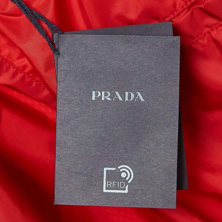 Pre Owned Prada Red Re-Nylon Swim Shorts M