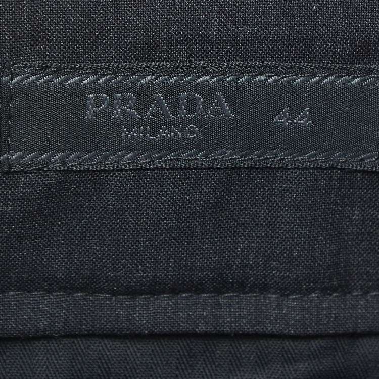 Pre Owned Prada Charcoal Grey Wool Trousers XS