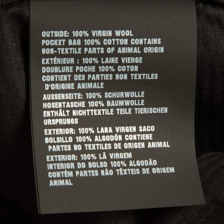 Pre Owned Prada Grey Wool Straight Fit Formal Trousers L