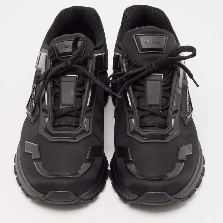 Pre Owned Prada Black Nylon and Rubber Cloudbust Low Top Sneakers Size 43