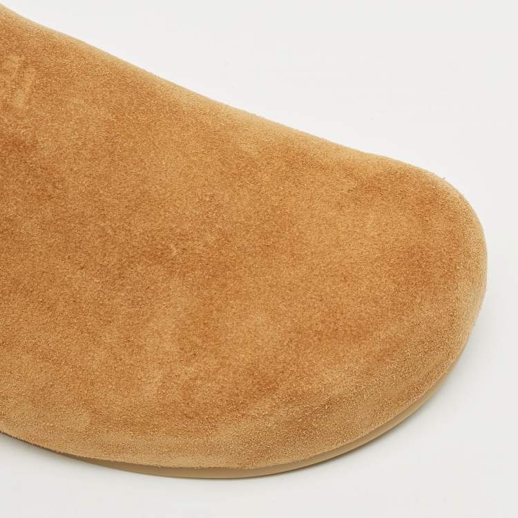 Pre Owned Prada Tan Suede Espadrille Mules Size 41