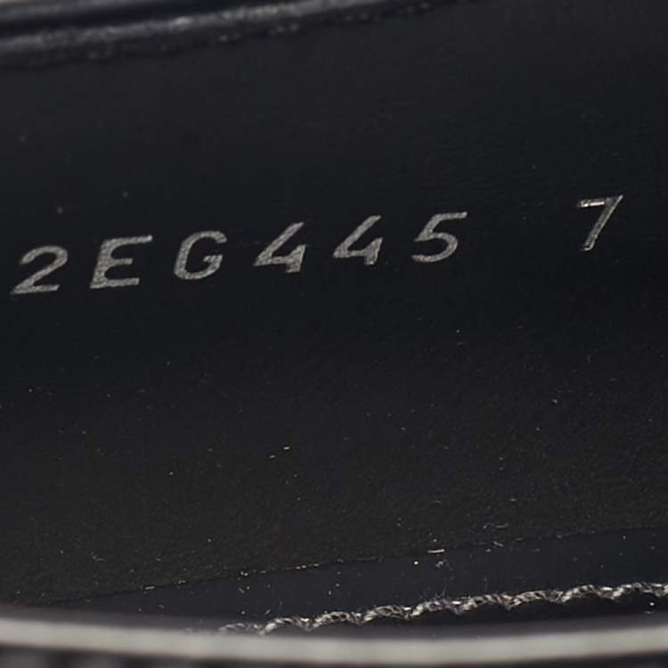 Pre Owned Prada Black Leather Monolith Platform Loafers Size 41