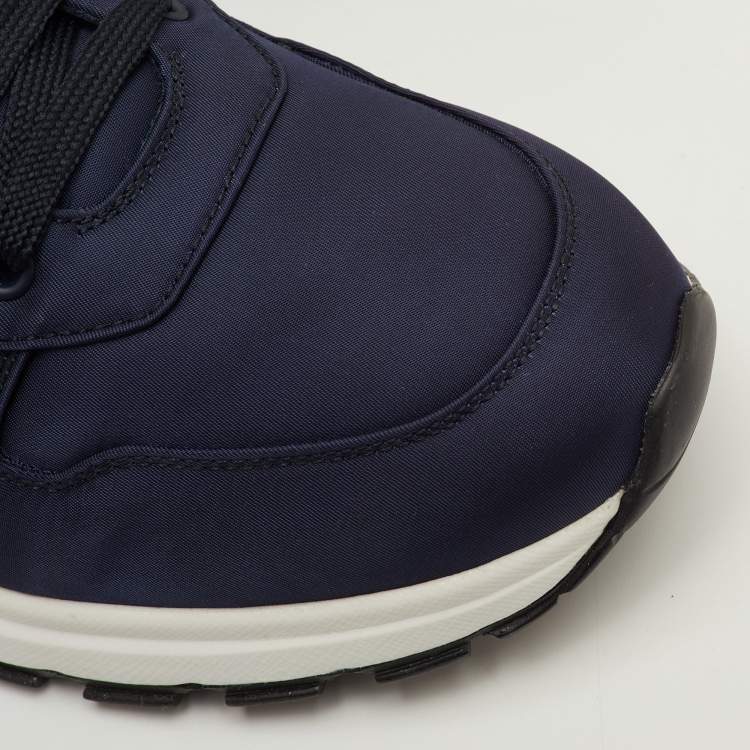 Pre Owned Prada Prax 01 Size 41.5 Navy Blue Nylon Low Top Sneakers