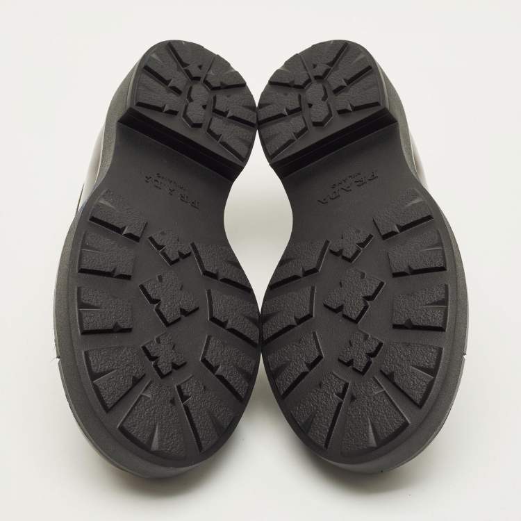 Pre Owned Prada Size 42 Dark Brown Leather Penny Loafers