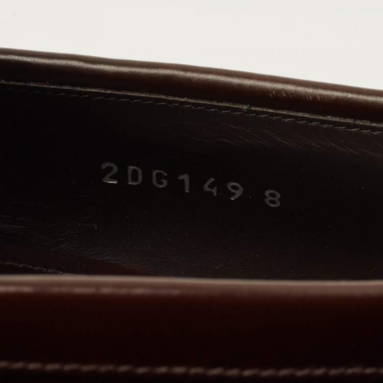 Pre Owned Prada Size 42 Dark Brown Leather Penny Loafers