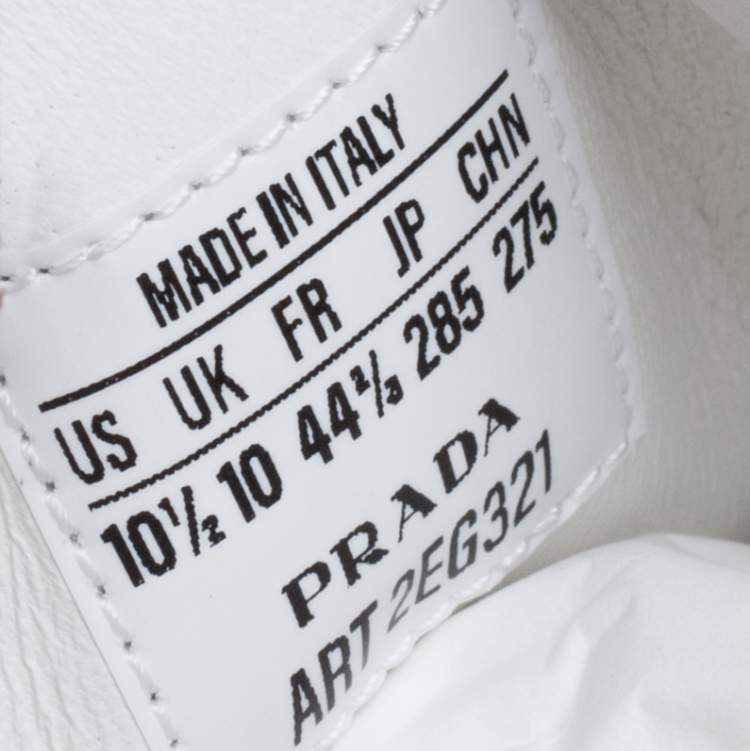 Pre Owned Prada x Adidas White/Black Leather Superstar Low Top Sneakers Size 44 2/3