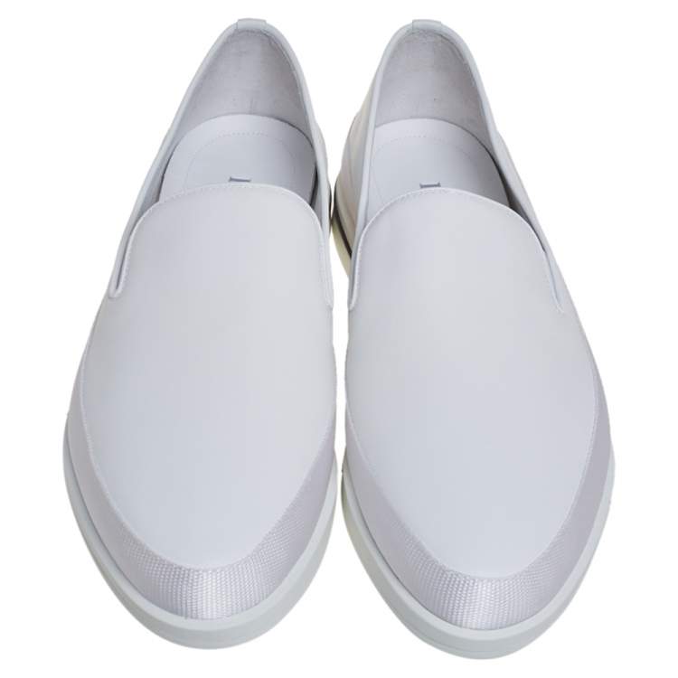 Pre Owned Prada Saint Tropez White Leather Slip-On Sneakers Size 43