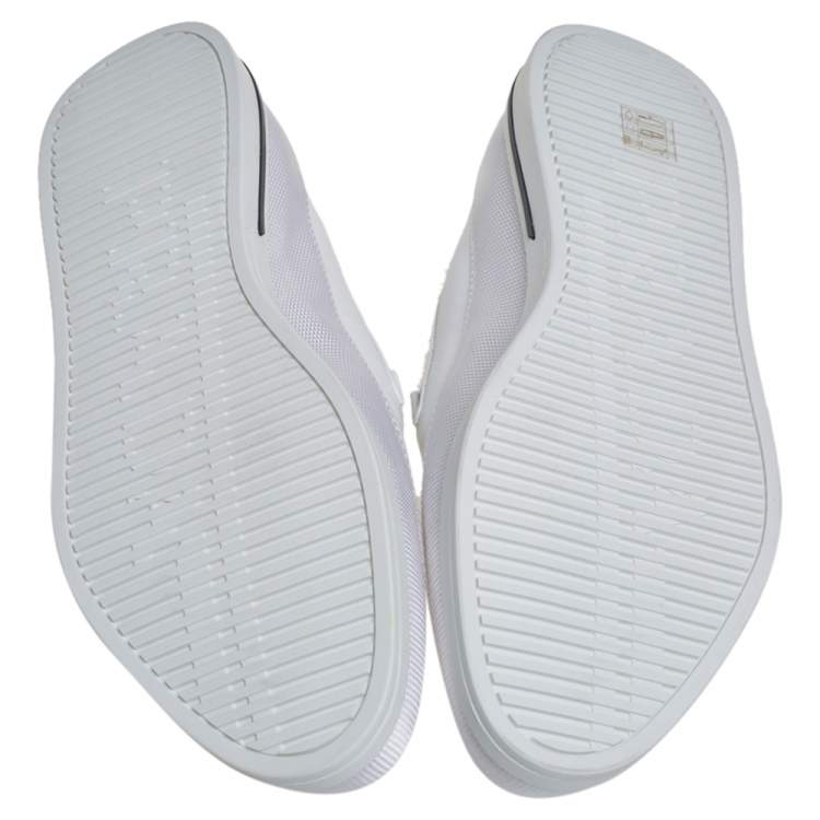 Pre Owned Prada Saint Tropez White Leather Slip-On Sneakers Size 43