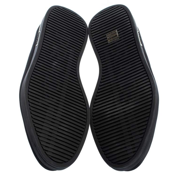 Pre Owned Prada Saint Tropez Black Leather Slip-On Sneakers Size 43