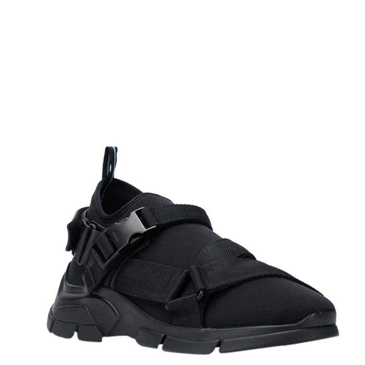 Prada Black Athletic Buckled Sock Sneakers Size EU 40 (UK 6) Prada | TLC