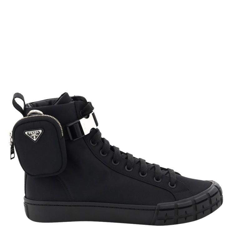 Prada Black Wheel Re-Nylon Gabardine Top Sneakers Size UK 9 EU 43 Prada | TLC