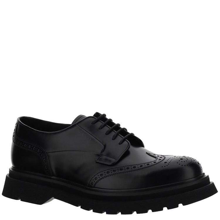 Prada Black Brushed Leather Derby Shoes Size UK  EU  Prada | TLC