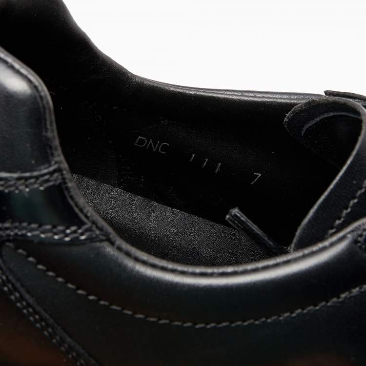Pre Owned Prada Black Leather Low Top Sneakers Size 41
