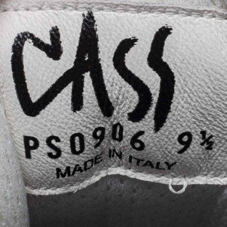 Pre Owned Cass x Prada White/Black Leather America's Cup "Att4ck" Sneakers Size 43.5