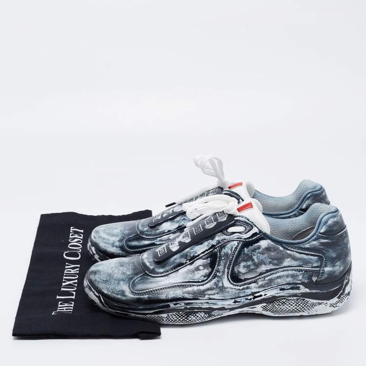 Pre Owned Cass x Prada Black/White America's Cup Sust4in Low-Top Sneakers Size 43
