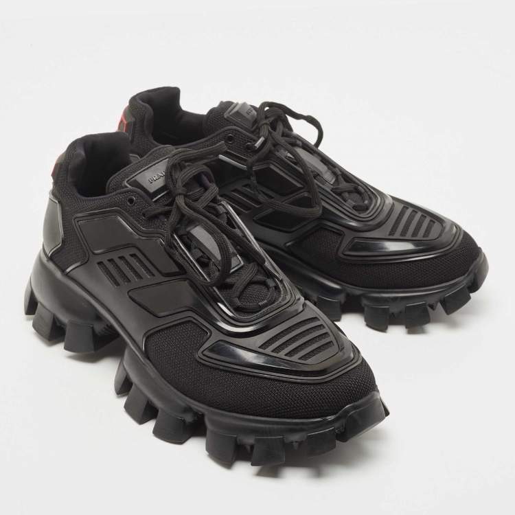 Pre Owned Prada Black Fabric and Rubber Cloudbust Sneakers Size 44