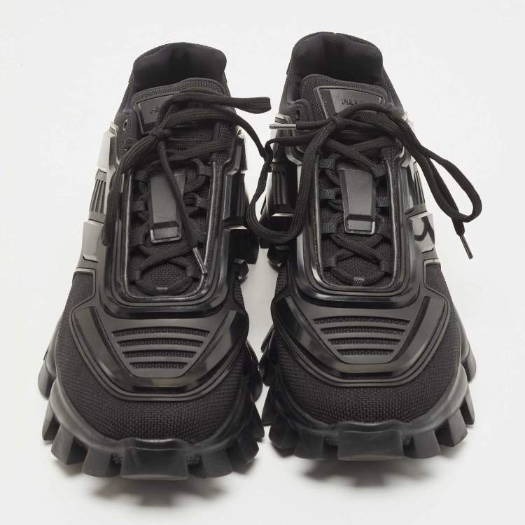 Pre Owned Prada Black Fabric and Rubber Cloudbust Sneakers Size 44