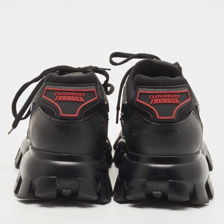 Pre Owned Prada Black Fabric and Rubber Cloudbust Sneakers Size 44