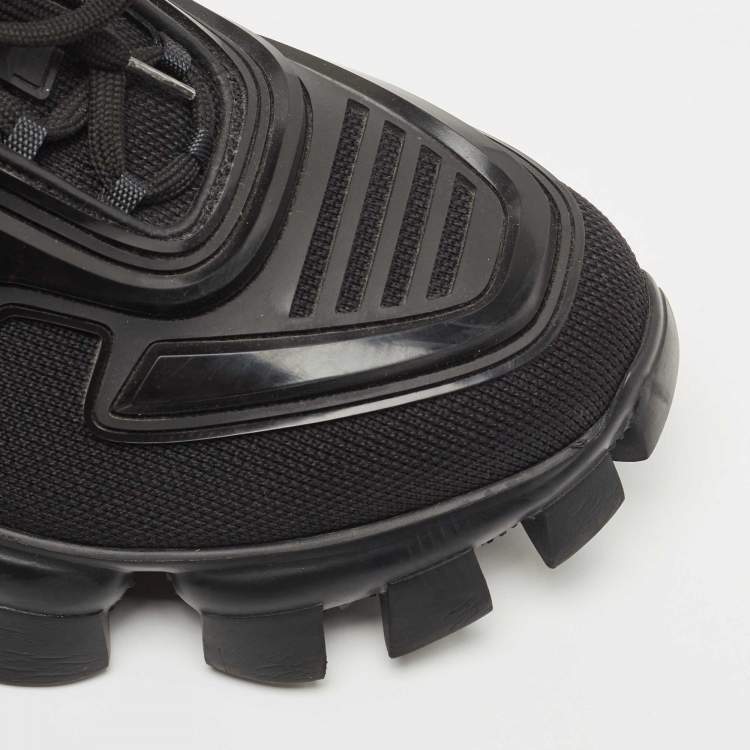 Pre Owned Prada Black Fabric and Rubber Cloudbust Sneakers Size 44