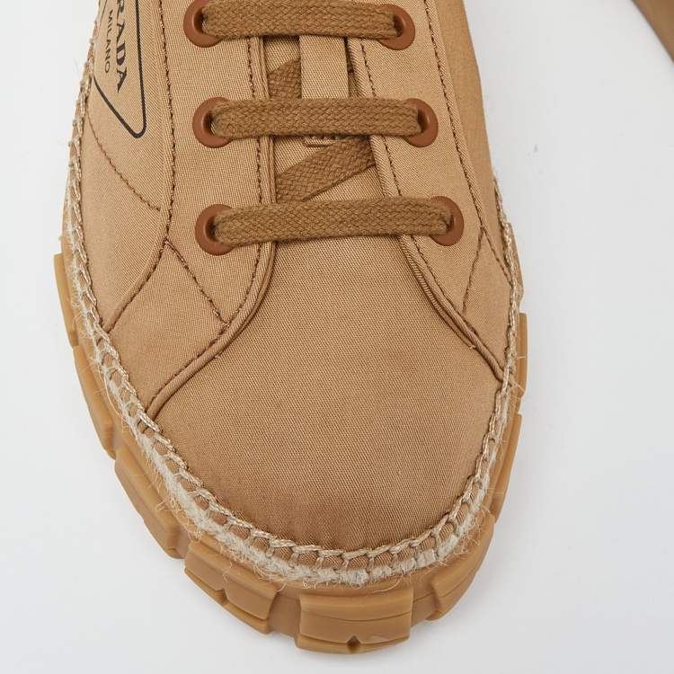 Pre Owned Prada Brown Canvas Low Top Sneakers Size 44