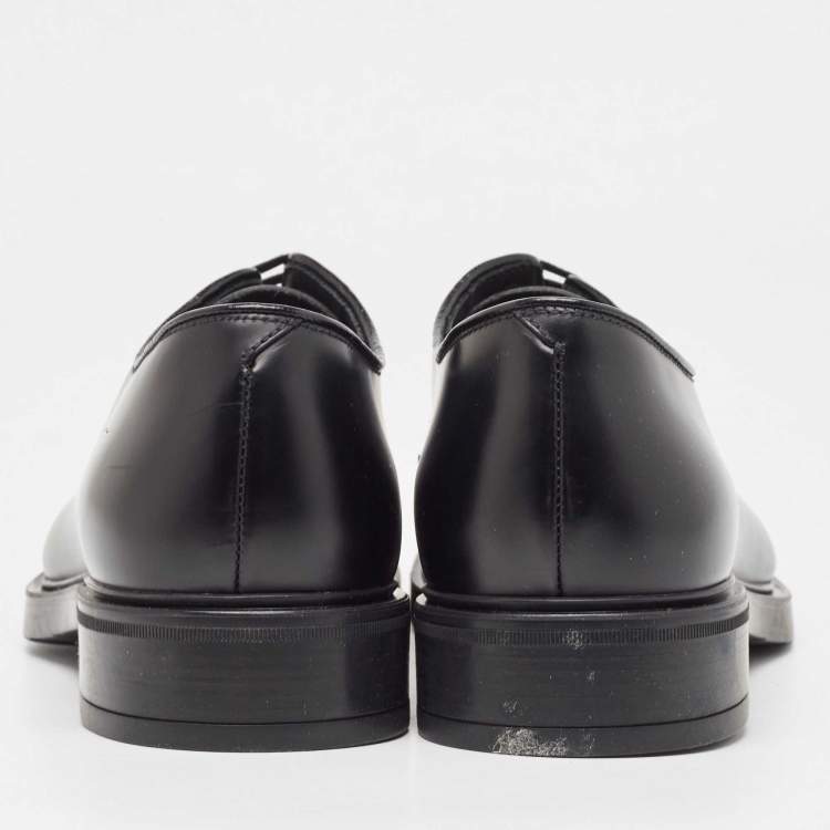 Pre Owned Prada Black Leather Lace Up Derby Size 40