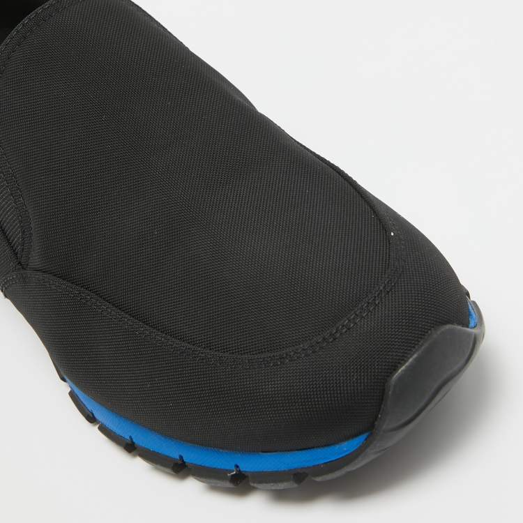 Pre Owned Prada Black Canvas Slip On Sneakers Size 43