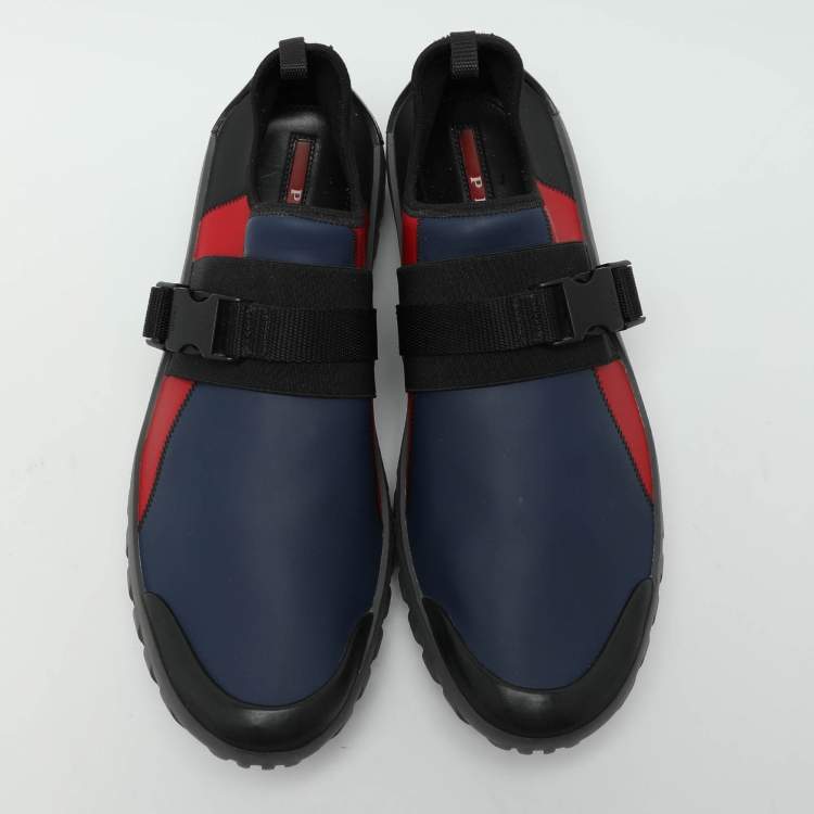 Pre Owned Prada Sport Multicolor Nylon Slip On Sneakers Size 42.5