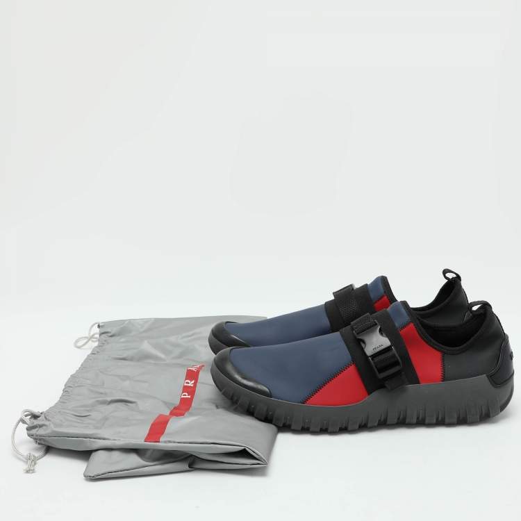 Pre Owned Prada Sport Multicolor Nylon Slip On Sneakers Size 42.5
