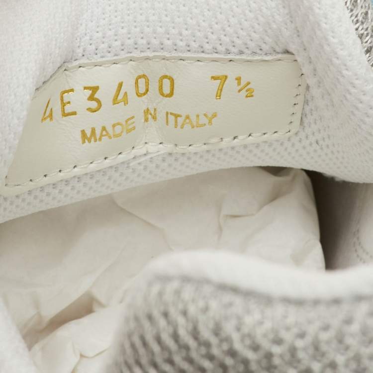 Pre Owned Prada Sport America's Cup Size 41.5 Blue/Grey Mesh and Patent Leather Low Top Sneakers