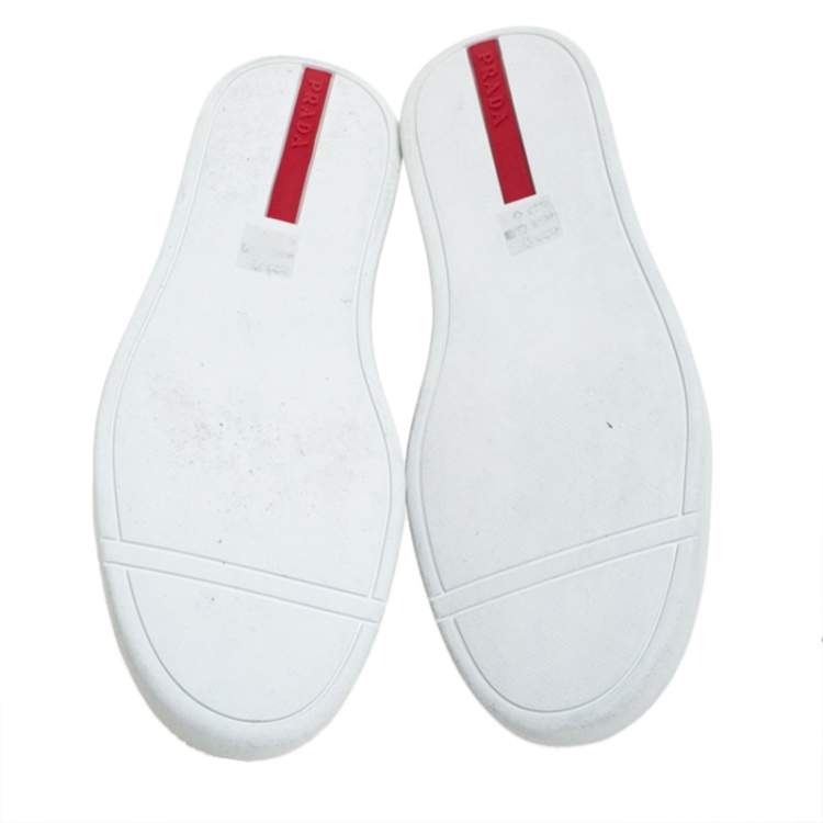 مملوكة مسبقًا Prada Sport Blue/Black Suede Leather Slip On Sneakers Size 41