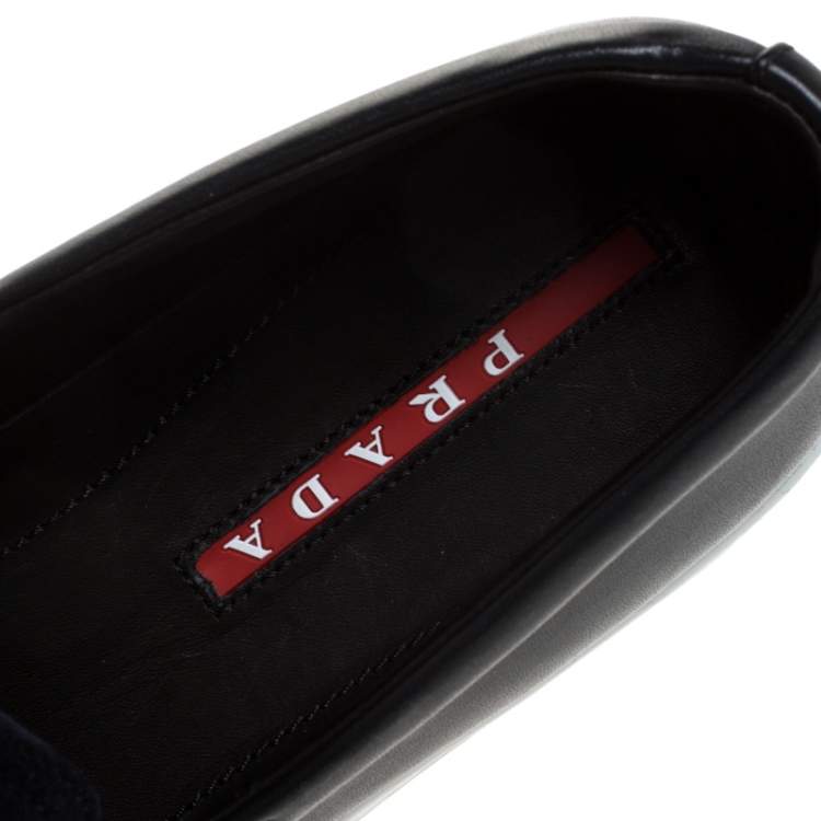 مملوكة مسبقًا Prada Sport Blue/Black Suede Leather Slip On Sneakers Size 41