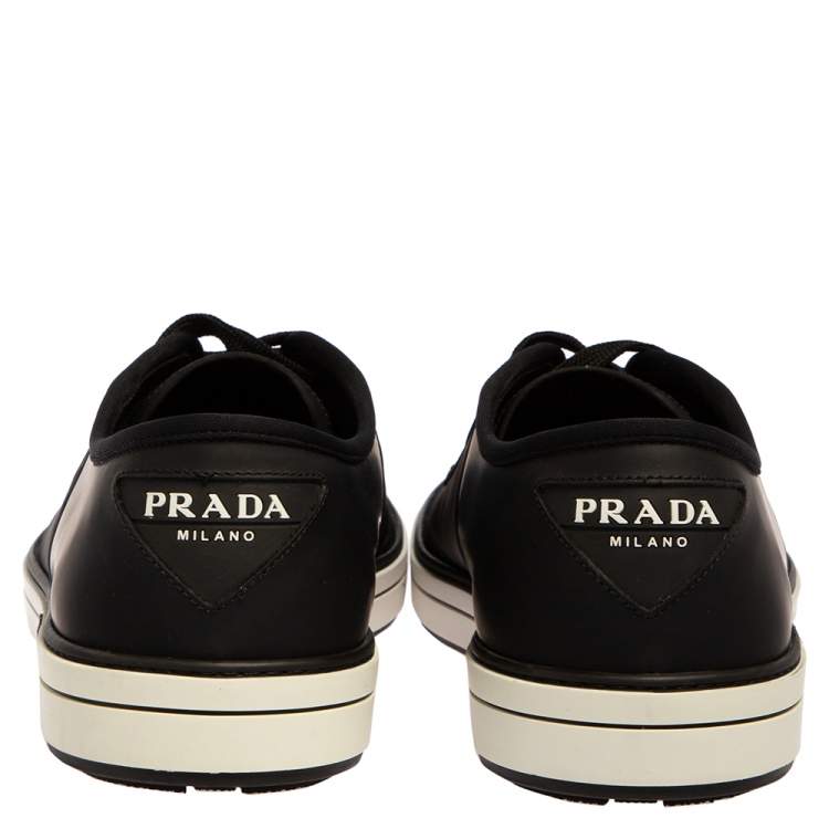 Pre Owned Prada Black Nylon And Rubber Low Top Sneakers Size 40