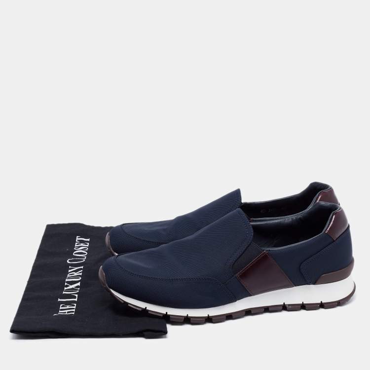 Pre Owned Prada Sport Navy Blue Fabric Slip On Sneakers Size 42.5 