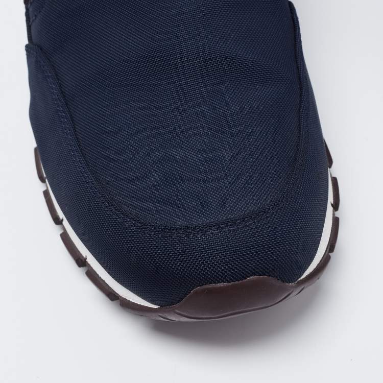 Pre Owned Prada Sport Navy Blue Fabric Slip On Sneakers Size 42.5 