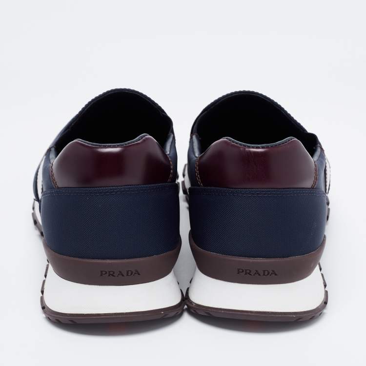 Pre Owned Prada Sport Navy Blue Fabric Slip On Sneakers Size 42.5 