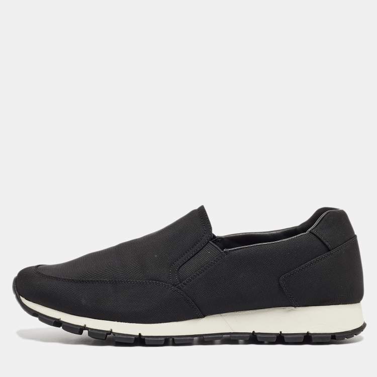 Pre Owned Prada Sport Black Nylon Slip On Sneakers Size 43