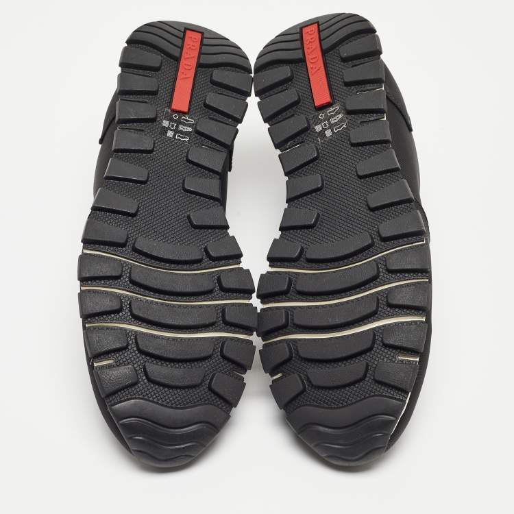 Pre Owned Prada Sport Black Nylon Slip On Sneakers Size 43