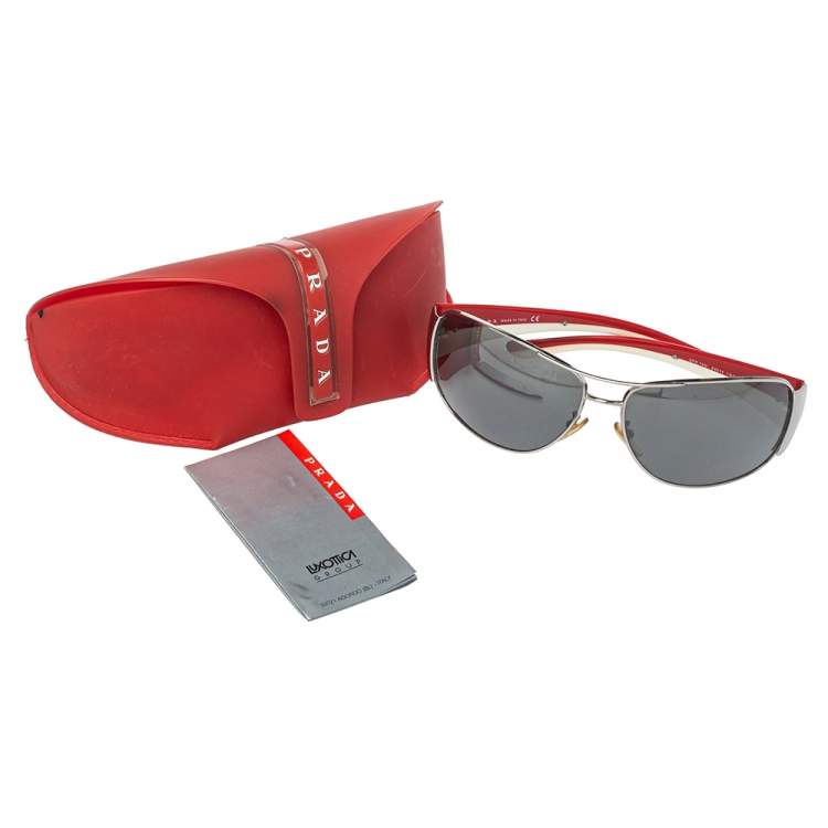 Pre Owned Prada Sport Red/White Acetate SPR75G Sunglasses