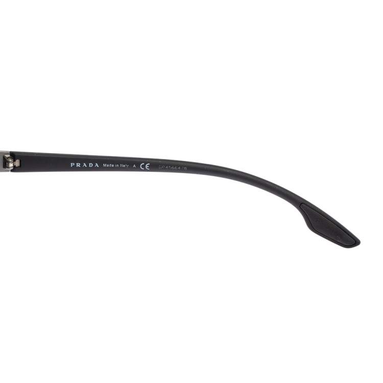Pre Owned Prada Black Acetate SPS 57T Mirror Sunglasses