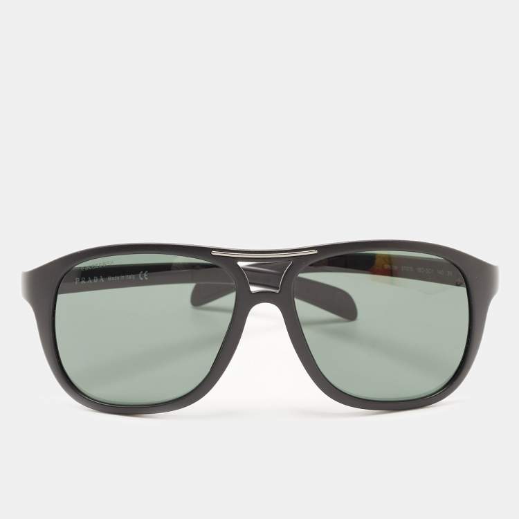Pre Owned Prada Sport Black SPS 061 Aviator Sunglasses