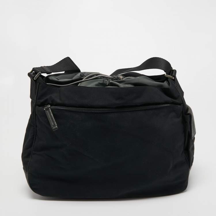 Pre Owned Prada Sport Black Nylon Drawstring Messenger Bag