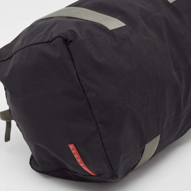 Pre Owned Prada Sport Black/Grey Nylon Duffle Bag