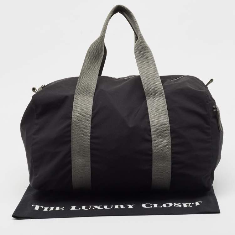 Pre Owned Prada Sport Black/Grey Nylon Duffle Bag