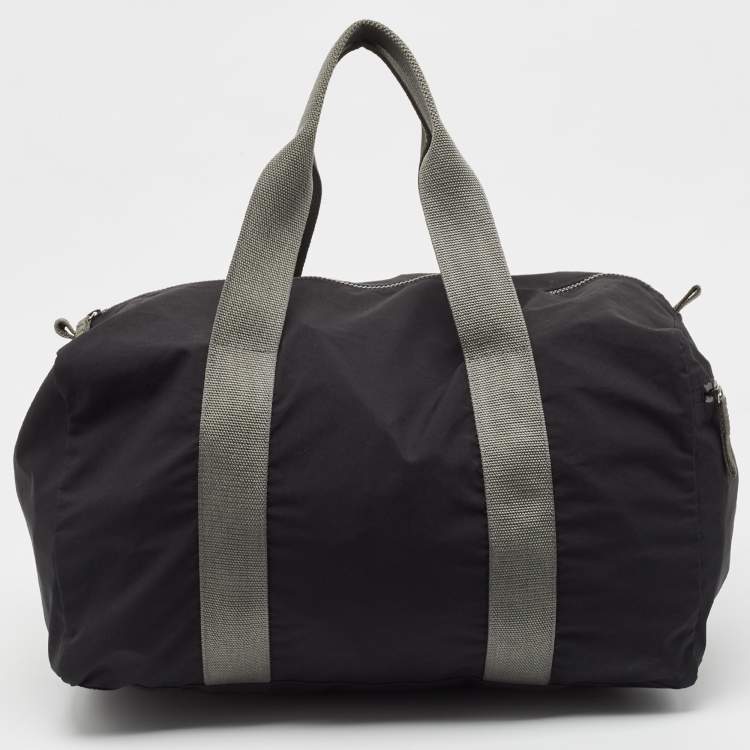 Pre Owned Prada Sport Black/Grey Nylon Duffle Bag